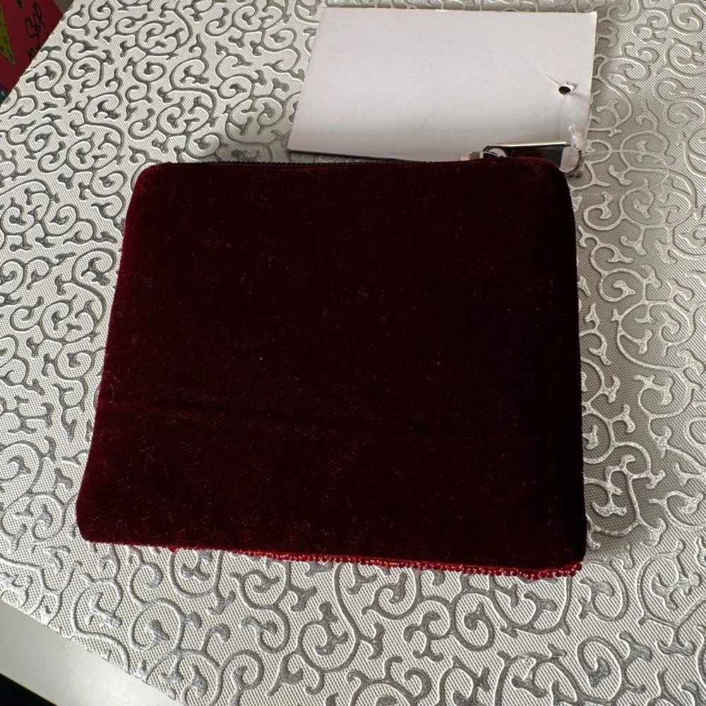 Bacci Wine O’clock Beaded Coin Purse NWT